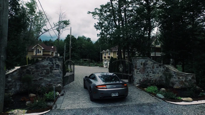 lake memphremagog aston martin luxury money car film drone 2k 4k