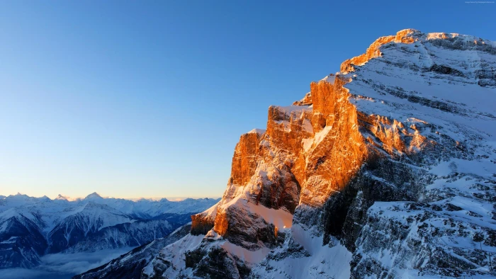 leukerbad swiss alps ridge mount scenery rock europe massif 2k 4k