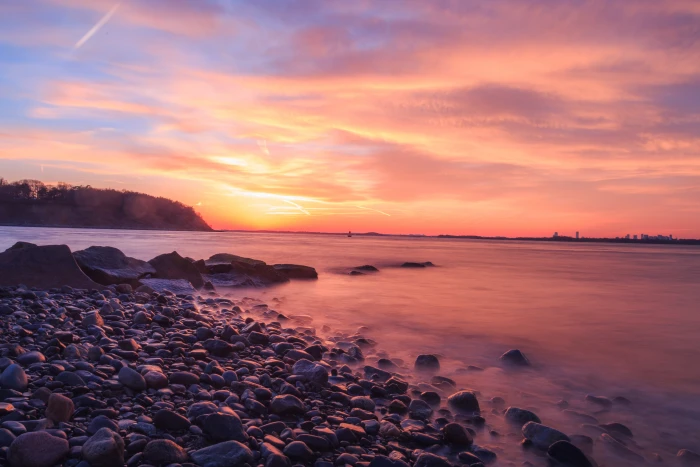 low tide near the beach during golden hour photograph hull ma 2k 4k 5k