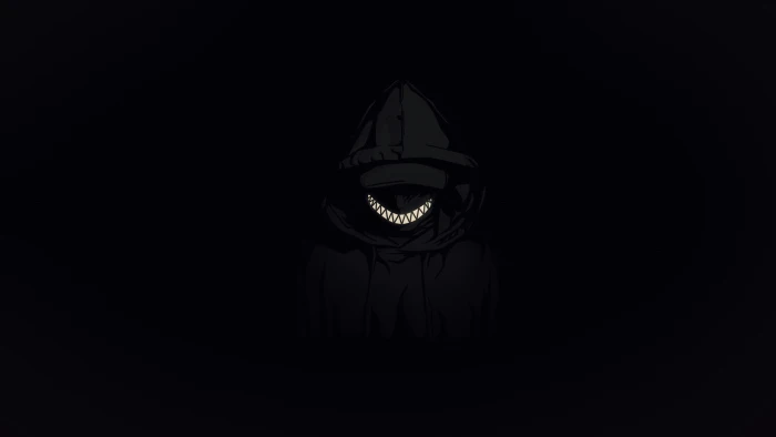 minimalism dark scary face smile tooth Hooded Jacket anime boys 2k