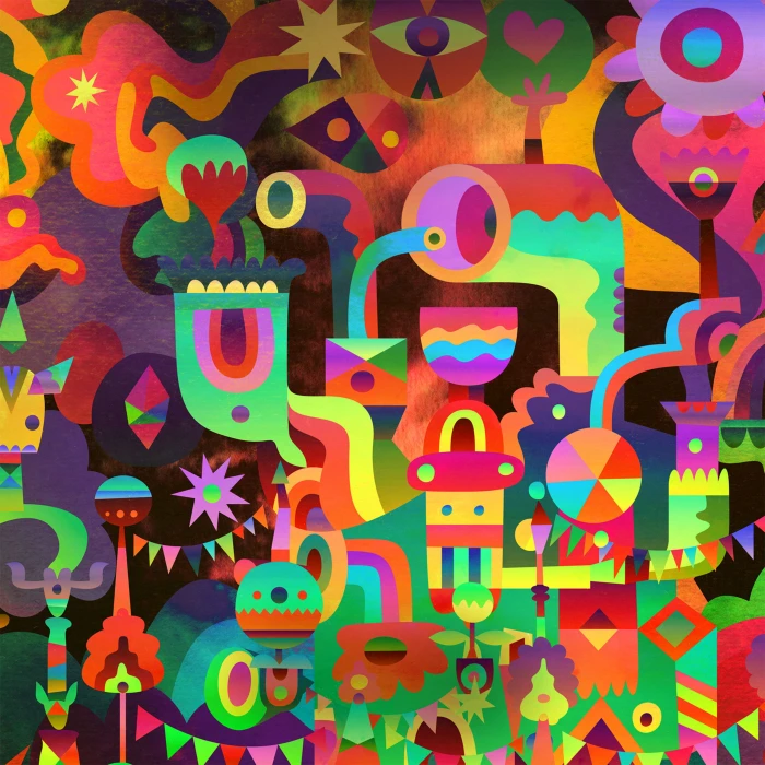 multicolored doodle art wallpaper abstraction Samsung Galaxy note 2k