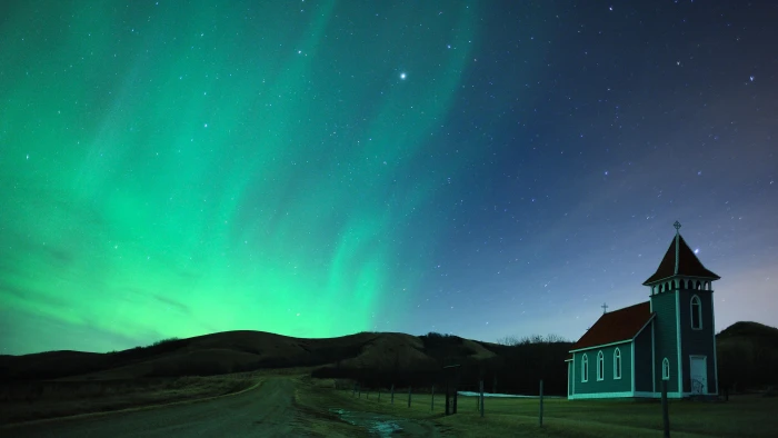 northern lights canada saskatchewan craven starry night 2k 4k
