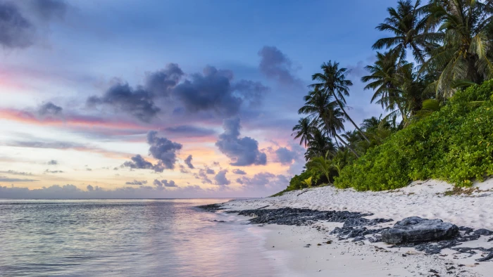 sky sea shore tropical beach tropics coast water 2k 4k