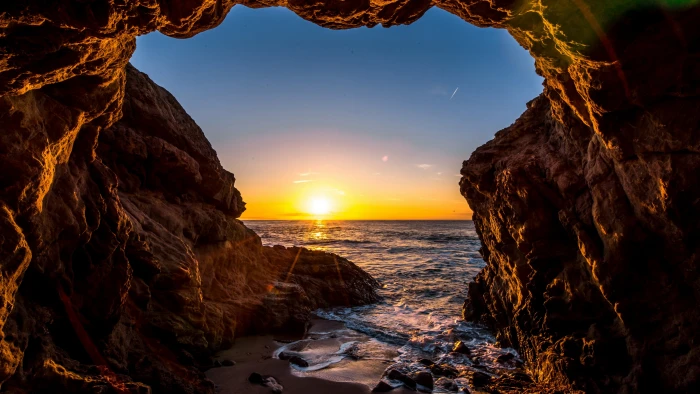 sun pacific ocean united states california malibu el matador state beach 2k 4k