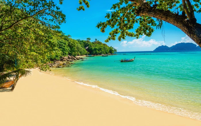 Thailand The Most Beautiful Beaches In Cao Lak Peninsula Phuket Turquoise Blue Water On Andaman Sea Desktop Backgrounds 2k