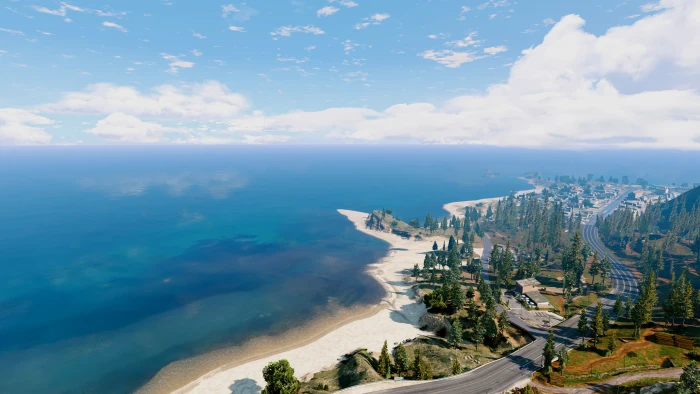 trees and sea Grand Theft Auto V Redux horizon video games 2k 4k
