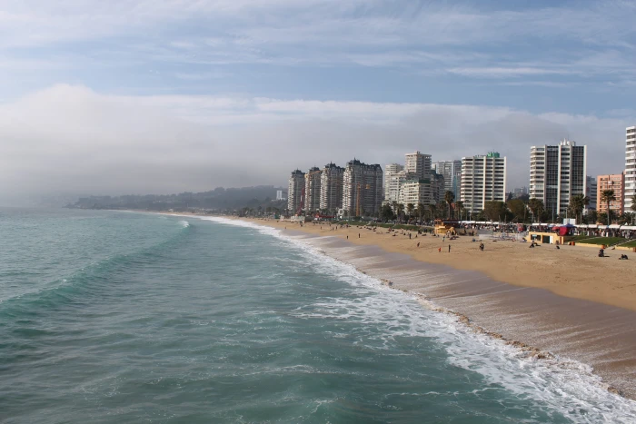 vi a del mar chile beach sea sunset water building exterior 2k 4k