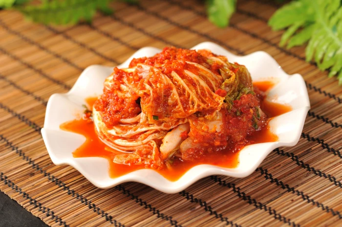 cooked food and white ceramic saucer hot sauce korean kimchi 2k 4k