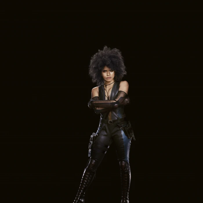 Domino Zazie Beetz Deadpool Dark background 2k 4k 5k 8k