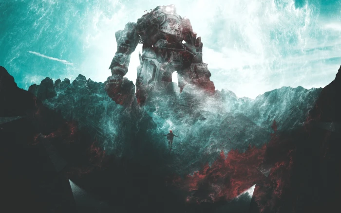 girl robot giant HD wallappers 2k 4k