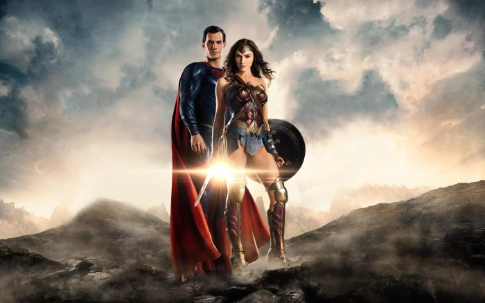 Henry Cavill as Superman and Gal Gadot Wonder Woman wallpaper 2k 4k