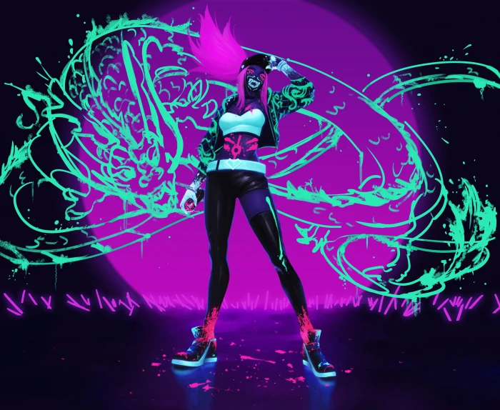 League of Legends K DA Akali video games 2k 4k