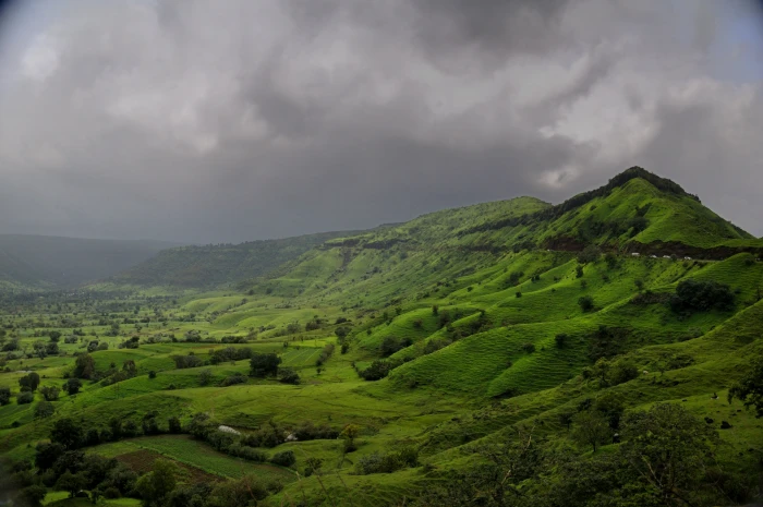 photography of green mountain Monsoon Maharashtra India Konkan Coast 2k 4k