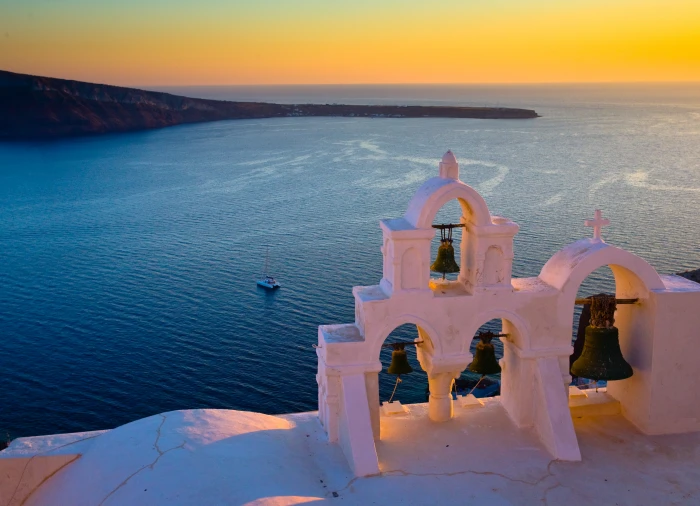 Santorini Greece cyclades Islands oia aegean Sea church 2k 4k