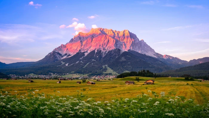 sky nature mount scenery grassland highland mountain range 2k 4k