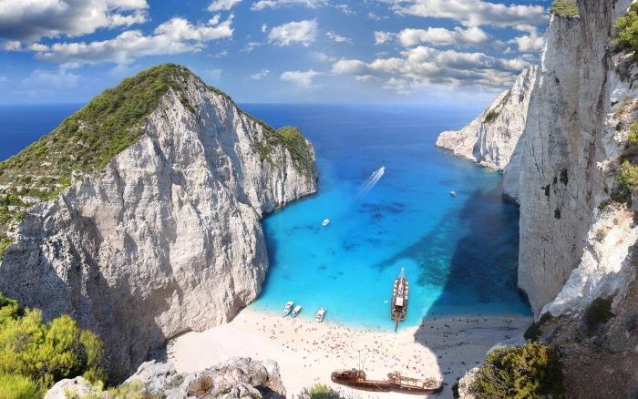 zakynthos greece mountains blue ocean beach island Landscape 2k