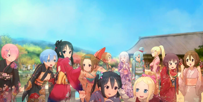 anime girls Re Zero Kara Hajimeru Isekai Seikatsu 2k 4k 5k