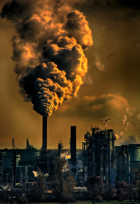 factory smoke under cloudy sky during daytime global warming 2k 4k