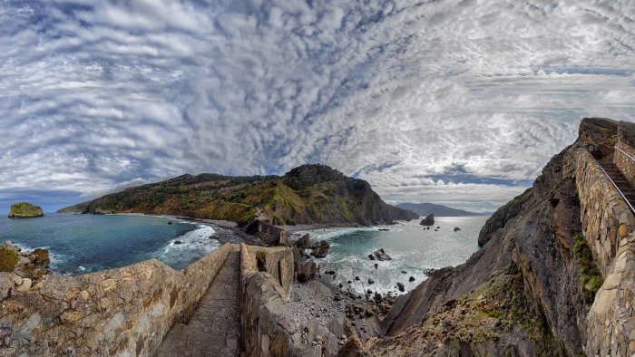 Gaztelugatxe Island On Coast Of Biscay In Municipality Bermeo Basque Country Spain Hd Tv Wallpaper For Desktop Laptop Tablet And Mobile Phones 2k 4k