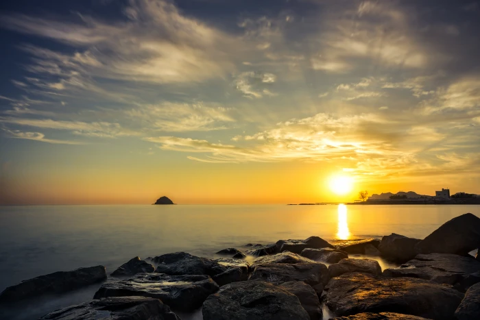 golden hour photography Good morning Ocean HDR Landscape 2k 4k 5k