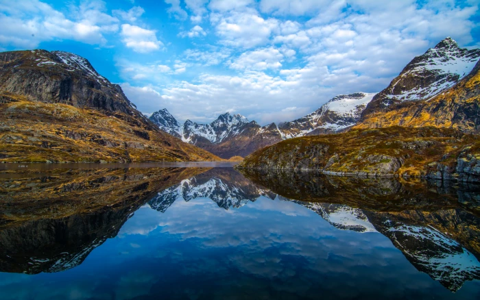 Landscape Nature Mountains Reflection In Water Lofoten Norway Country Europe Hd Wallpapers For Mobile Phones Tablet And Laptop 2k 4k