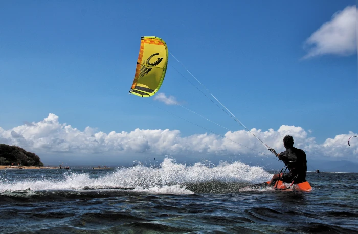 Man surfing on the Beach action adventure fun kite leisure 2k 4k