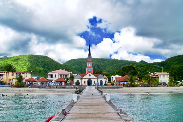 martinique les anses d arlet beach sky church cloudy day 2k 4k