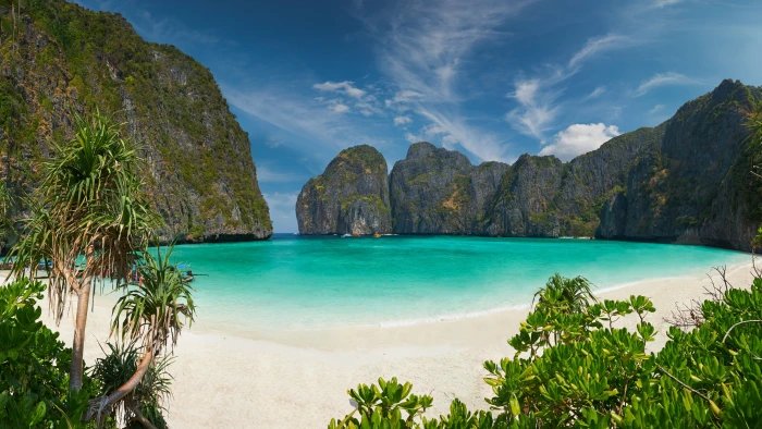 Phi Island Village Beach Resort Thailand With Blue Waters White Sandy Beaches And Friendly People Desktop Wallpaper Hd 2k 4k