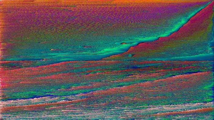 pink green and red abstract painting glitch art LSD multi colored 2k