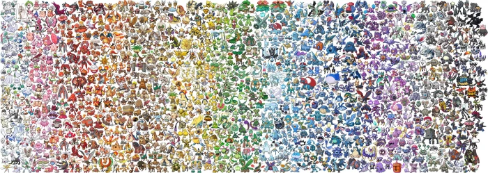 Pok mon video games pixel art multi colored full frame 2k