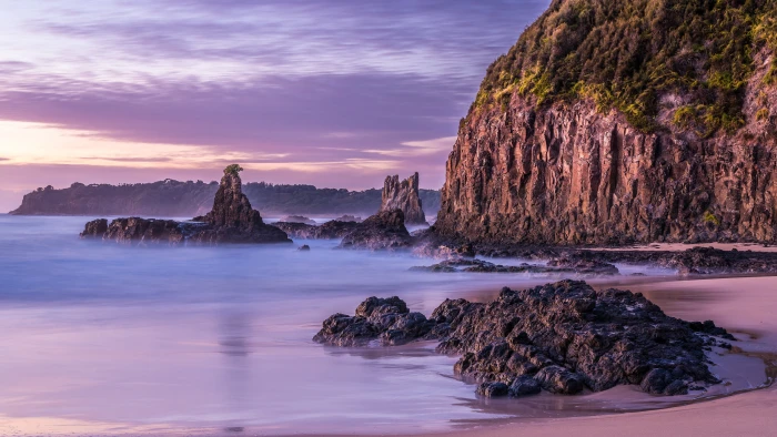 rock mountain beach water sky beauty in nature object 2k 4k