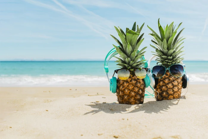 sand sea beach summer stay headphones glasses pineapple 2k 4k 5k