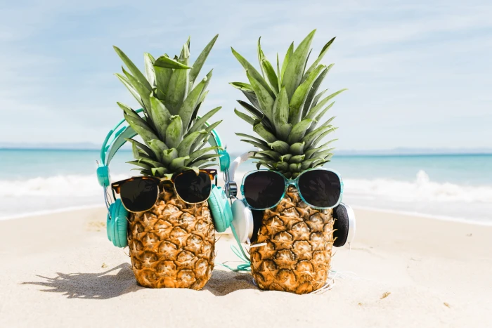 sand sea beach summer stay headphones glasses pineapple 2k 4k 5k