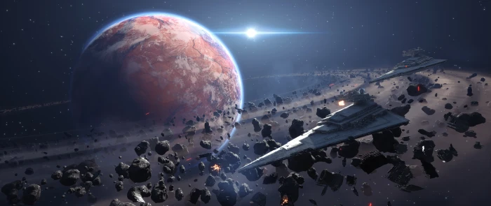 Saturn planet illustration Star Wars Battlefront Destroyer 2k 4k 5k 8k