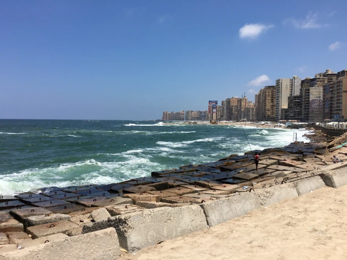 Seaside landscape with buildings in Alexandria Egypt photos 2k 4k