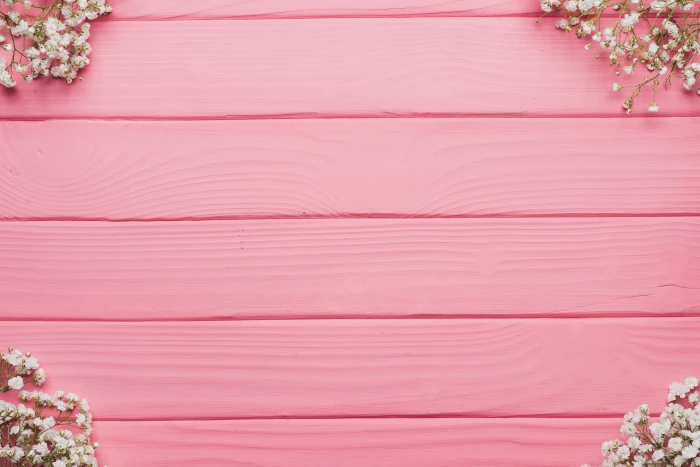 white flowers on pink wooden pallet background nature color 2k 4k 5k