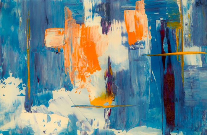 Blue White and Orange Abstract Painting abstract expressionism 2k 4k 5k