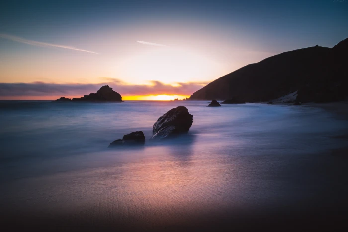 California Pfeiffer Beach tourism travel Big Sur USA 2k 4k 5k