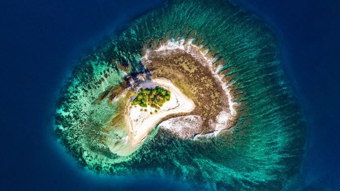 Island Beach Aerial View water sea nature environment 2k 4k