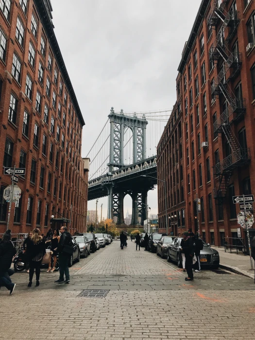 landscape scenery city bridge brooklyn new york 2k