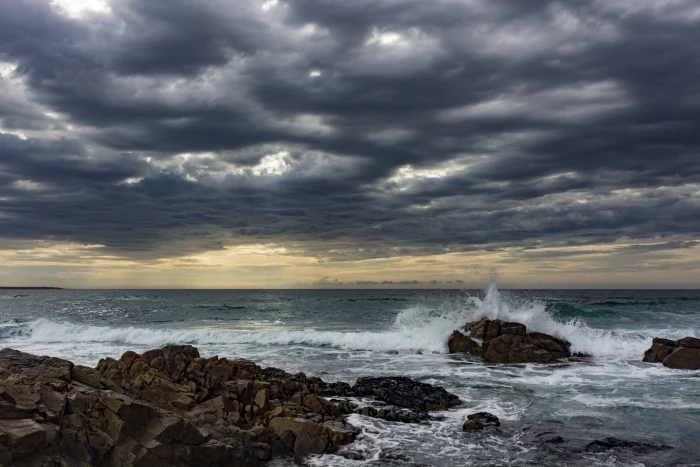 sea water under nimbus clouds tasmania Friendly Beaches 2k 4k 5k