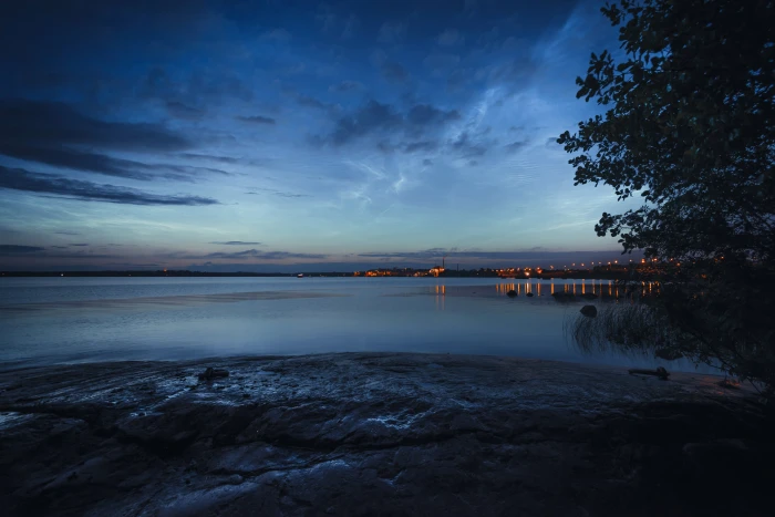 seashore view during night time Noctilucent clouds Kotka nikon d 2k 4k 5k