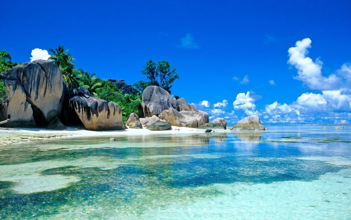 Seychelles Tropics Islands In The Indian Ocean East Of Africa Beaches Coral Reefs And Nature Reserves Sea Palm Trees Coast Stones Ultra Hd Wallpaper 2k 4k