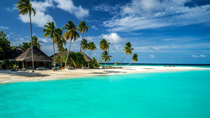 vacation indian ocean daytime palms holiday maldives halaveli 2k 4k 5k