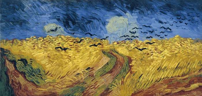 abstract art painting road field crows Vincent Willem van Gogh 2k 4k 5k