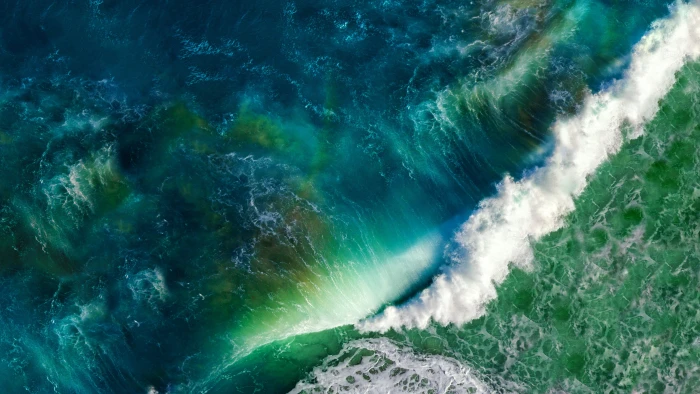 aerial photo of beach sea Pacific Ocean waves landscape drone 2k 4k 5k