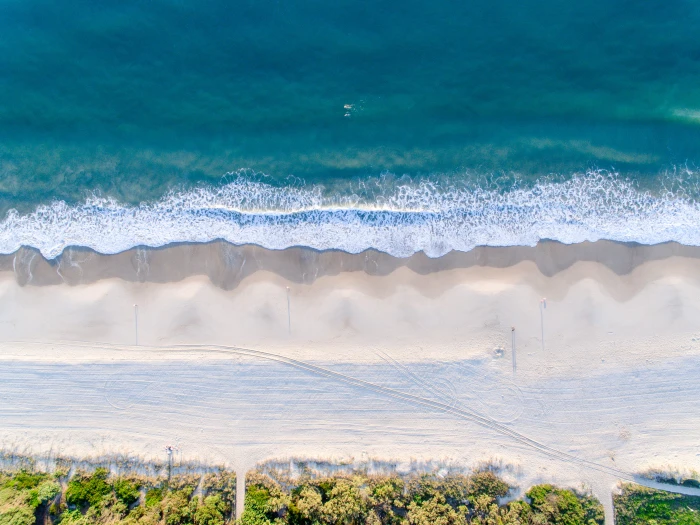 australia burleigh heads beach drone sunrise 2k 4k
