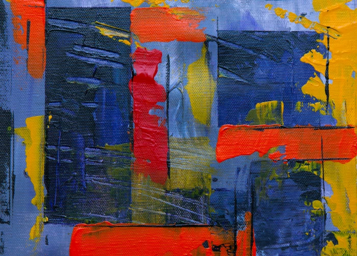 Blue Red and Yellow Abstract Painting abstract expressionism 2k 4k