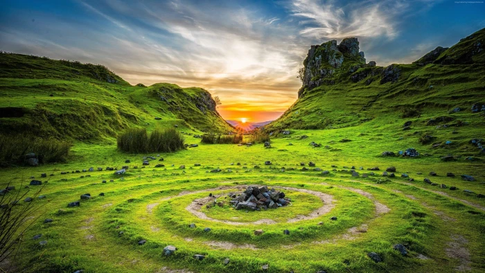 Fairy Glen Europe nature Isle of Skye Scotland 2k 4k