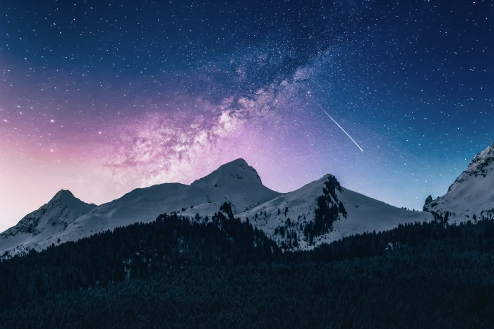 galaxy landscape mountains hd nature 2k 4k